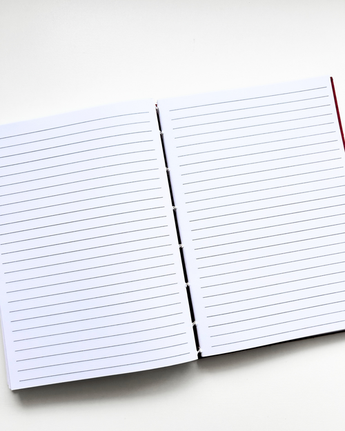 Carnet reliure copte - ROUGE COEUR